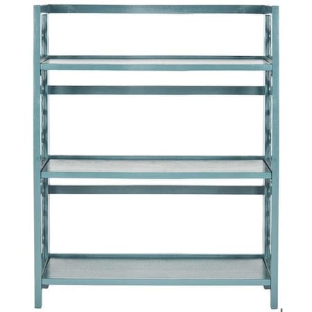 Safavieh Natalie Low Bookcase Shelves, Slate Steel - 42.5 x 13.4 x 33.5 in. AMH6565D
